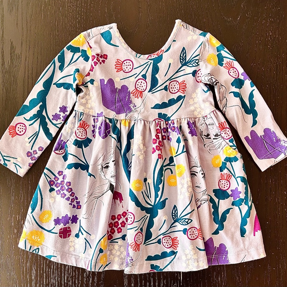 Hanna Andersson FROZEN 2 Long Sleeve Skater Dress, 18-24 months (80 cm)